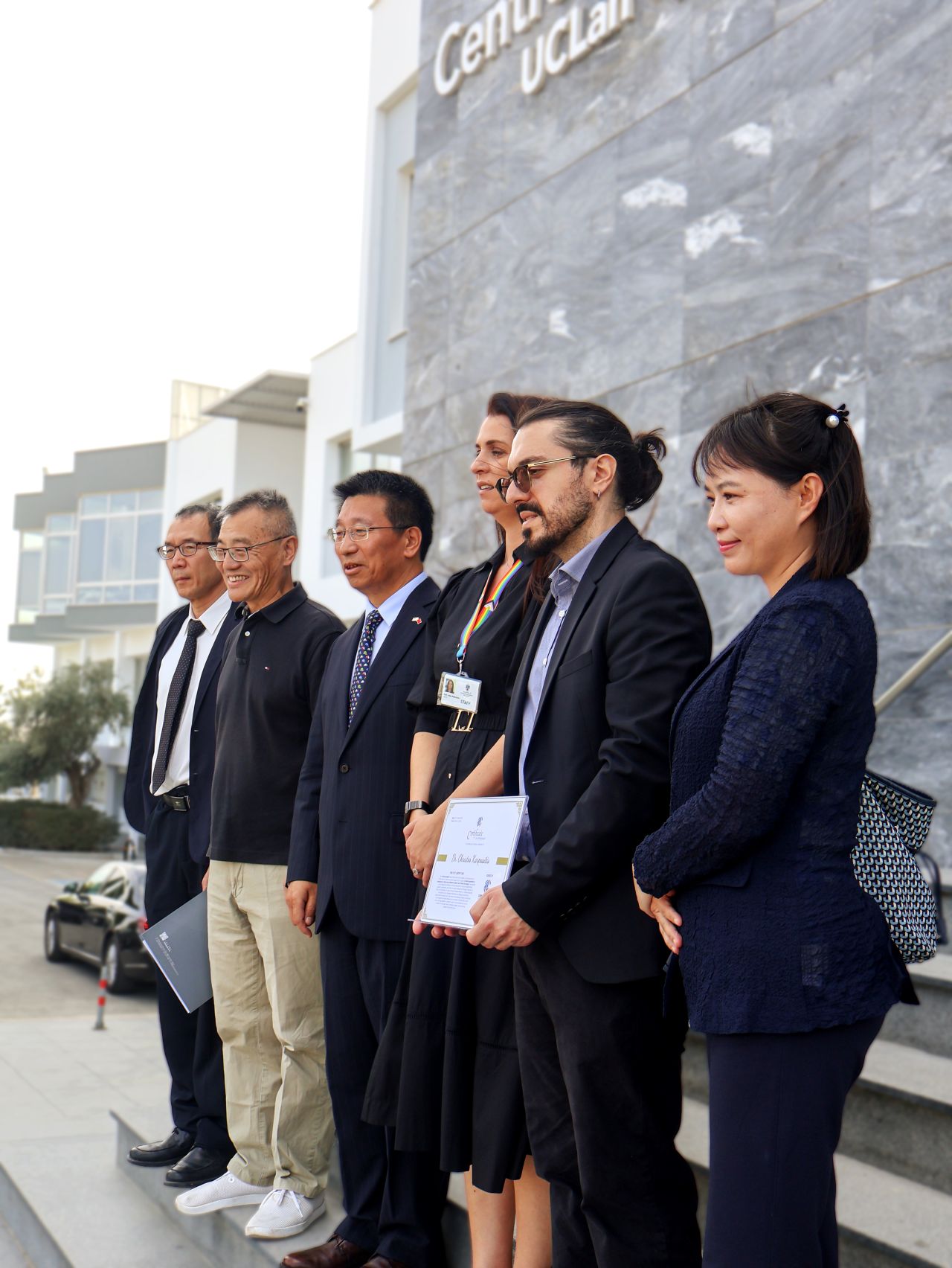 China-Cyprus delegation and university representatives at UCLan Cyprus in 2025
